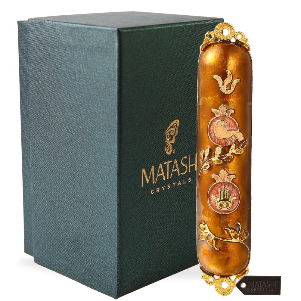 Matashi - MTMZ223 - Hand Painted Enamel Mezuzah Embellished with a Dove ...