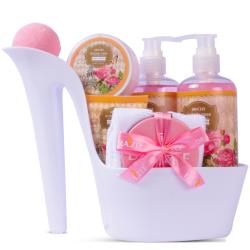8 pc Rose Scented Heel Shoe Spa Basket