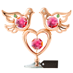 Rose Gold Dove and Heart