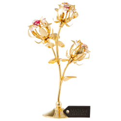 Gold Rose Flower Tabletop Ornament