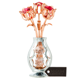 Chrome/Rose Gold Plated Flowers in Vase