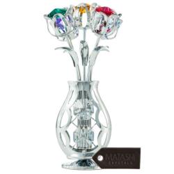 Chrome Plated Flowers in Vase - Colorful