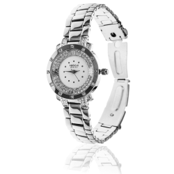 White Face Watch w/ Encrusted Crystals