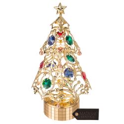 Matashi 24K Gold Plated Crystal Studded Reindeer Ornament Tabletop Ornament Gift for Christmas Holiday Chrsitmas Decor
