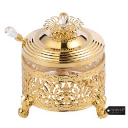 Honey/Candy Dish Flower Cover Gold