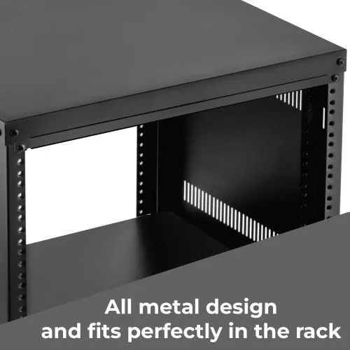 Auray BPF-13U Flanged 13U Blank Rack Panel, 19-Inch Steel Filler Plate for Audio Video Equipment Racks, Black Powder-Coated Finish, Durable Metal Panel to Cover Empty Rack Spaces and Improve Airflow