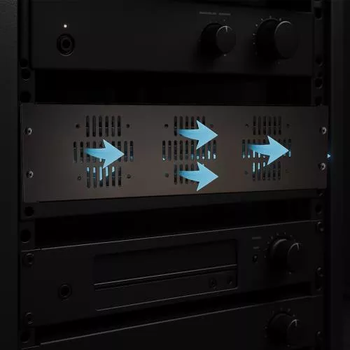 Auray VP-3U Vented Rack Panel (3U) - Durable Steel Construction with Vented Design for Improved Airflow and Heat Dissipation, 19-Inch Width, Ideal for Server Racks, AV Equipment, and Electronic Systems, Professional Grade, Easy Installation