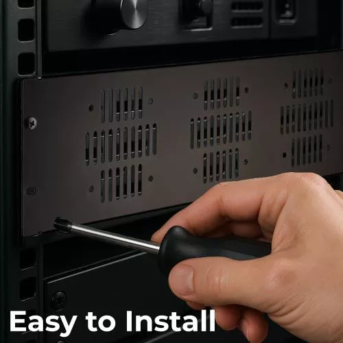 Auray VP-3U Vented Rack Panel (3U) - Durable Steel Construction with Vented Design for Improved Airflow and Heat Dissipation, 19-Inch Width, Ideal for Server Racks, AV Equipment, and Electronic Systems, Professional Grade, Easy Installation