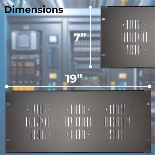 Auray VP-4U Vented Rack Panel (4U) - Durable Steel Construction with Vented Design for Improved Airflow and Heat Dissipation, 19-Inch Width, Ideal for Server Racks, AV Equipment, and Electronic Systems, Professional Grade, Easy Installation