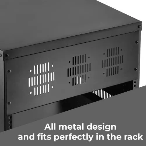 Auray VP-4U Vented Rack Panel (4U) - Durable Steel Construction with Vented Design for Improved Airflow and Heat Dissipation, 19-Inch Width, Ideal for Server Racks, AV Equipment, and Electronic Systems, Professional Grade, Easy Installation