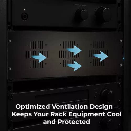 Auray VP-4U Vented Rack Panel (4U) - Durable Steel Construction with Vented Design for Improved Airflow and Heat Dissipation, 19-Inch Width, Ideal for Server Racks, AV Equipment, and Electronic Systems, Professional Grade, Easy Installation