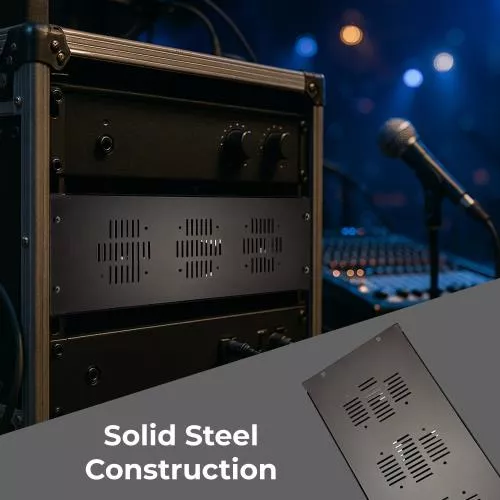 Auray VP-4U Vented Rack Panel (4U) - Durable Steel Construction with Vented Design for Improved Airflow and Heat Dissipation, 19-Inch Width, Ideal for Server Racks, AV Equipment, and Electronic Systems, Professional Grade, Easy Installation