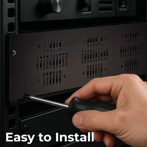Auray VP-4U Vented Rack Panel (4U) - Durable Steel Construction with Vented Design for Improved Airflow and Heat Dissipation, 19-Inch Width, Ideal for Server Racks, AV Equipment, and Electronic Systems, Professional Grade, Easy Installation