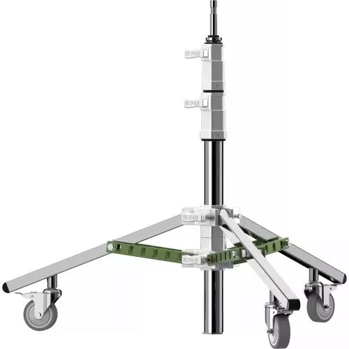 Monitor Stand with Adjustable Height of 34" to 74.5", Durable Steel and Aluminum Construction, 3" Locking Casters, Load Capacity: 88 lb, 5/8" Baby Pin, 38" Wide Base and Wheels by Impact