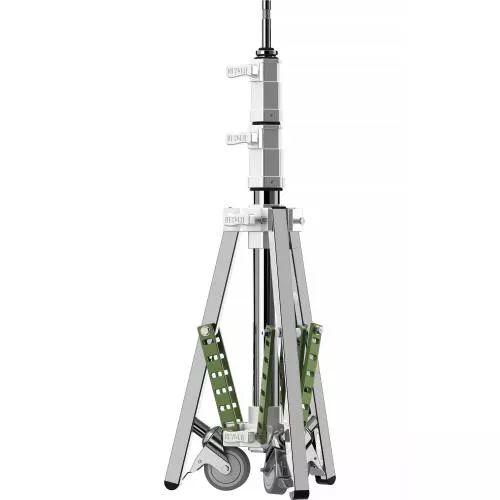 Monitor Stand with Adjustable Height of 34" to 74.5", Durable Steel and Aluminum Construction, 3" Locking Casters, Load Capacity: 88 lb, 5/8" Baby Pin, 38" Wide Base and Wheels by Impact