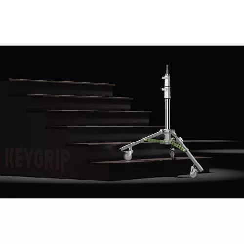 Monitor Stand with Adjustable Height of 34" to 74.5", Durable Steel and Aluminum Construction, 3" Locking Casters, Load Capacity: 88 lb, 5/8" Baby Pin, 38" Wide Base and Wheels by Impact