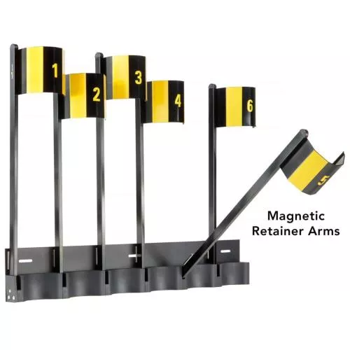 Impact Seamless Paper Wall Rack Pro – Magnetic Background Paper Roll Organizer for Up to 6 Rolls, Holds 9' Rolls with 4" Diameter, Durable Aluminum Construction, Includes Mounting Hardware-Ideal for Studio, Office