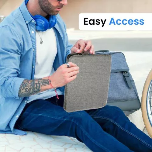 Ruggard LuxeWeave Laptop Sleeve for 14" MacBook Pro & Most 14" Laptops – Plush Padded Interior, Water-Resistant 600D Nylon Exterior, Wide-Access Opening, Easy-Grip Zipper Pulls – Ash, Ideal for Professionals, Students, and Travelers