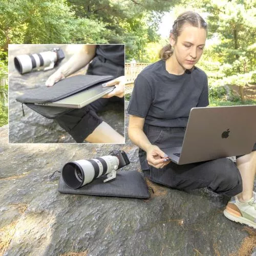 Ruggard LuxeWeave Laptop Sleeve for 16" MacBook Pro – Fits 16" MacBook Pro & Most 16" Laptops, Plush Padded Interior, Water-Resistant 600D Nylon, Wide-Access Opening, Easy-Grip Zipper Pulls – Ideal for Travel & Daily Use (Ash)