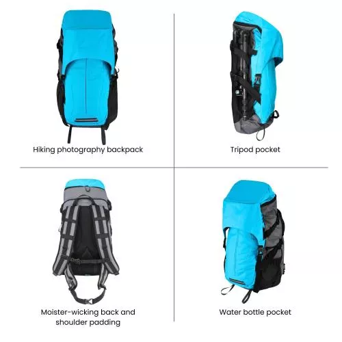 30L Hiking Camera Gear Bag pack for Digital Camera & up to 17" Laptop or Stores a 3L Hydration Reservoir, 4 Divider with Sternum Strap, Handle, Waist Belt, Rain Cover, Tripod Holder by Ruggard