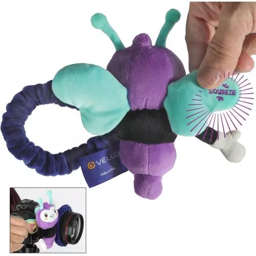 Flutter Butterfly Photo Plushie for Camera Lens Attraction, Children or Pets Photoshoot Made Easy and Entertaining with Noisemaker Posable Plush Toy by Vello