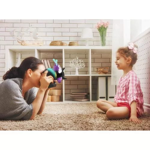 Flutter Butterfly Photo Plushie for Camera Lens Attraction, Children or Pets Photoshoot Made Easy and Entertaining with Noisemaker Posable Plush Toy by Vello
