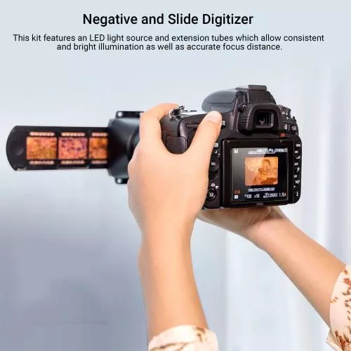 Vello 35mm Negative and Slide Digitizer - Efficiently Convert 35mm Film and Slides to Digital with USB-Powered LED Light, USB Micro-B Cable, and Six Lens Adapters - Compatible with Canon, Nikon, Sony Macro Lenses