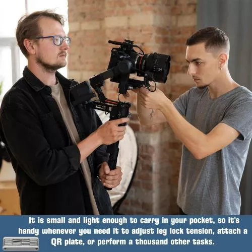 Vello 10-in-1 Multi-Tool- Stainless Steel, perfect for photographers/videographers. Includes screwdrivers, hex/torx wrenches, and storage pouch- Compact and versatile for all your needs