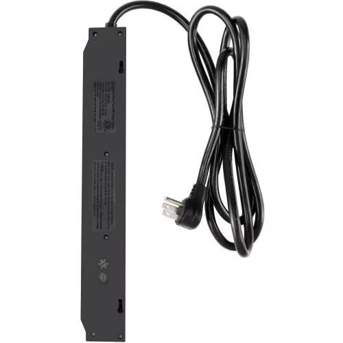 Watson 7-Outlet Power Strip Surge Protector with 1200 Joules, 6-Foot Right-Angle Plug, LED Indicator, Wall Mountable - Black, Surge Protection for Home and Office Electronics, Safe and Reliable